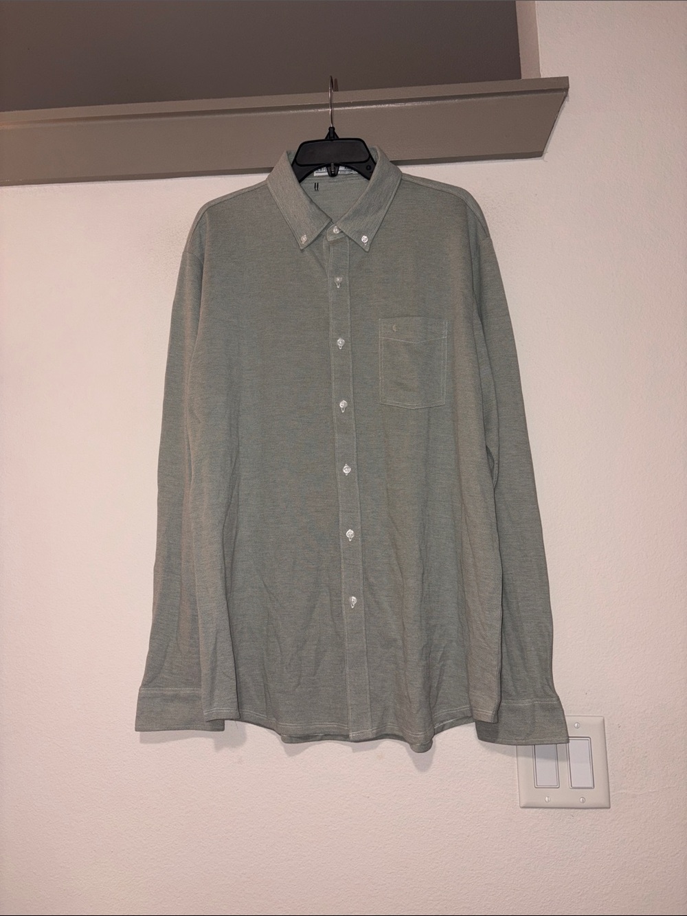 Criquet Men’s Long Sleeve Players Shirt in Pale Green SZ XXL NWOT